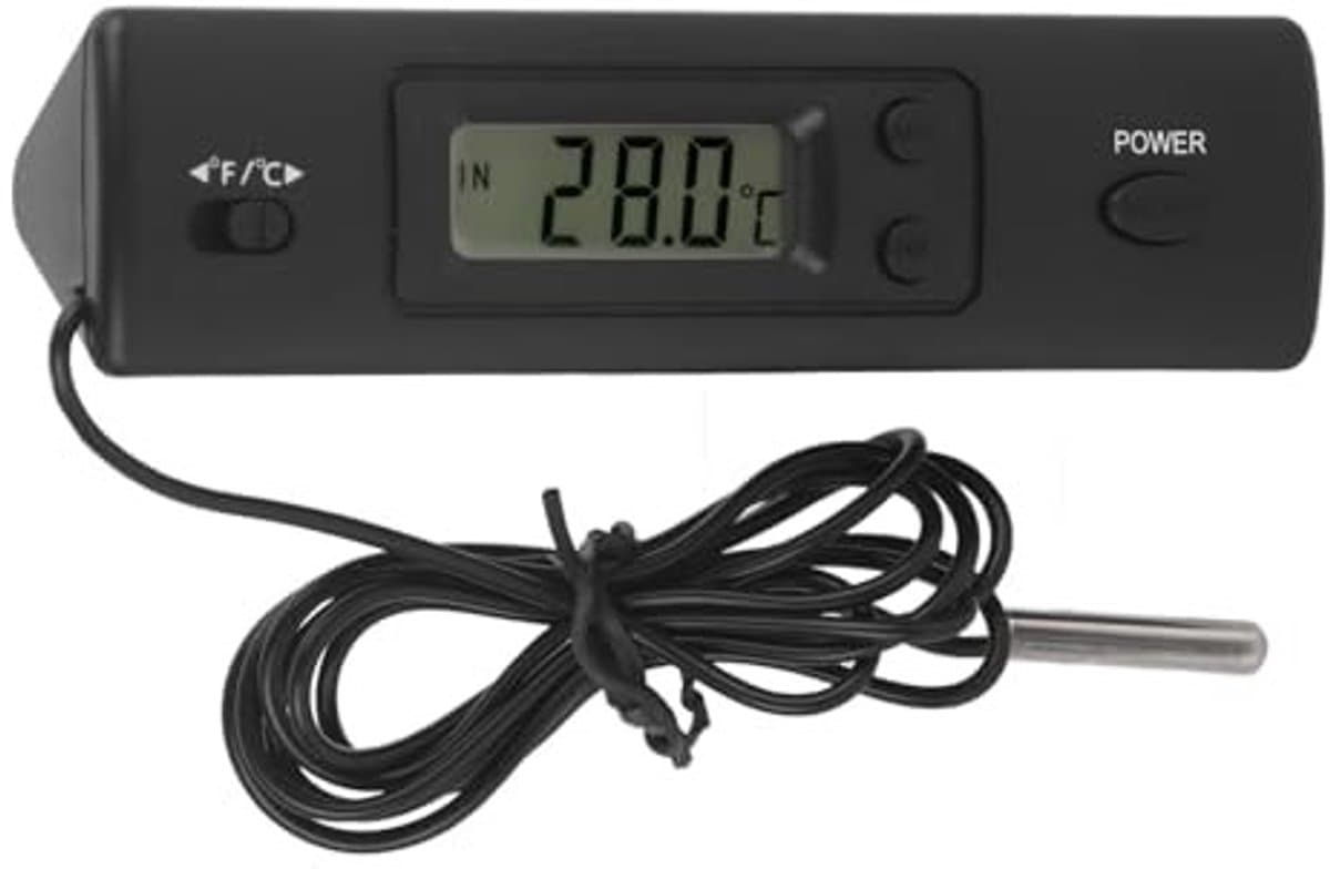 Dailygoods - Digitale LCD Temperatuurmeter - Koelkast thermometer - Handig voor binnen en buiten - Bedraad - Meet nauwkeurig - Geschikt voor vriezer e