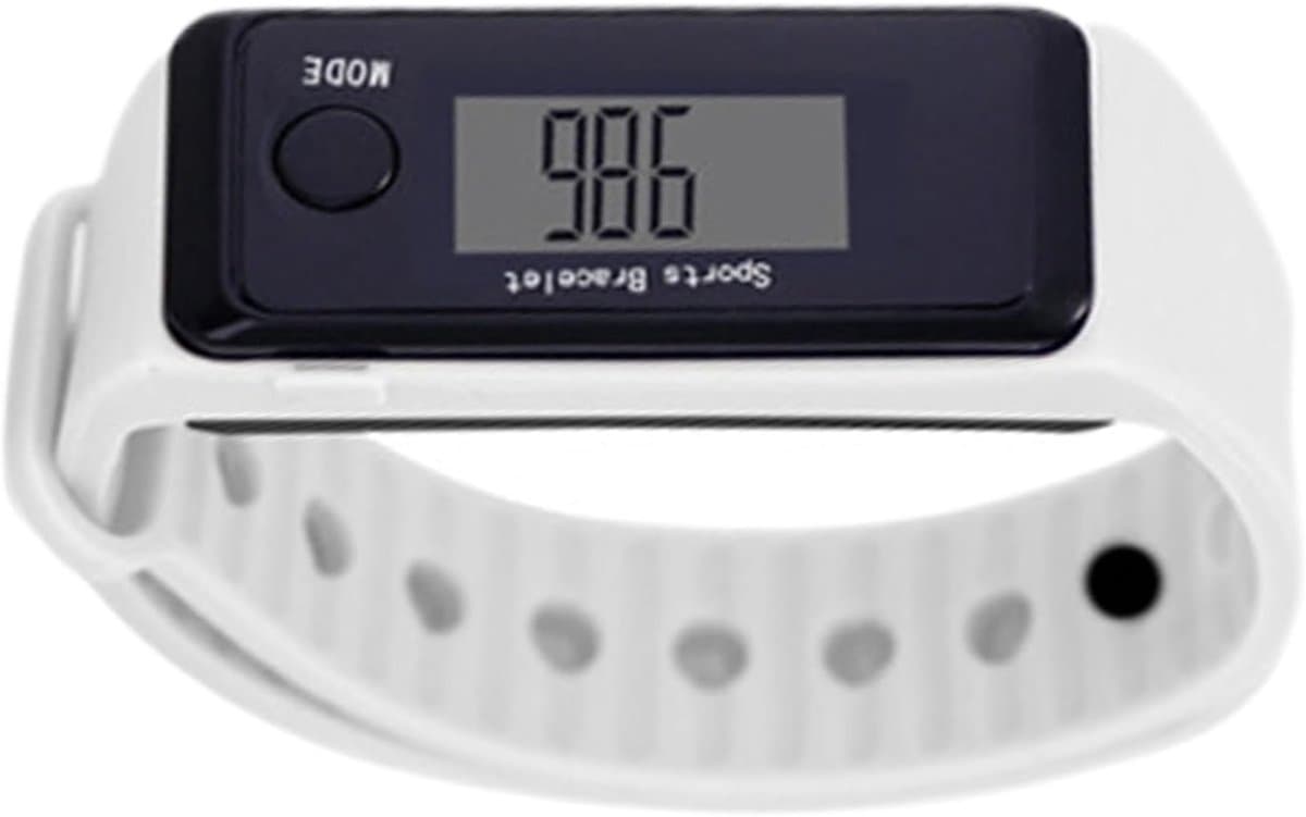 Stappenteller Horloge - Fitness Tracker Band - Activiteiten Meten - Waterdicht Ontwerp - 17.8 x 15.9 x 2.2 cm - Wit