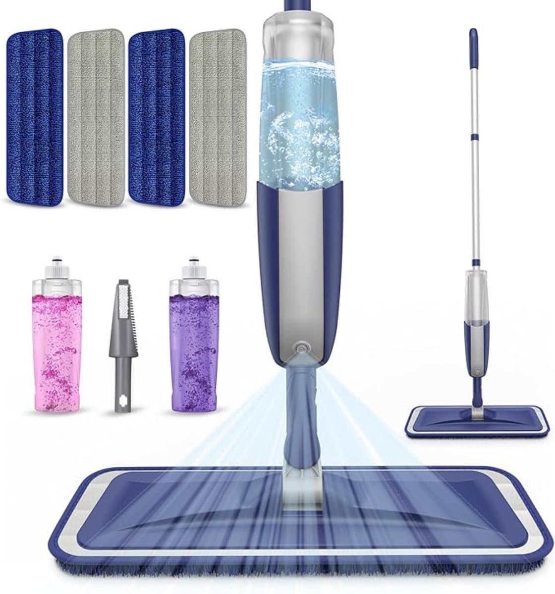 Zyrex® Dweil met spray - Dweil - Mop - Grijis - 39cm x 13cm x 120cm