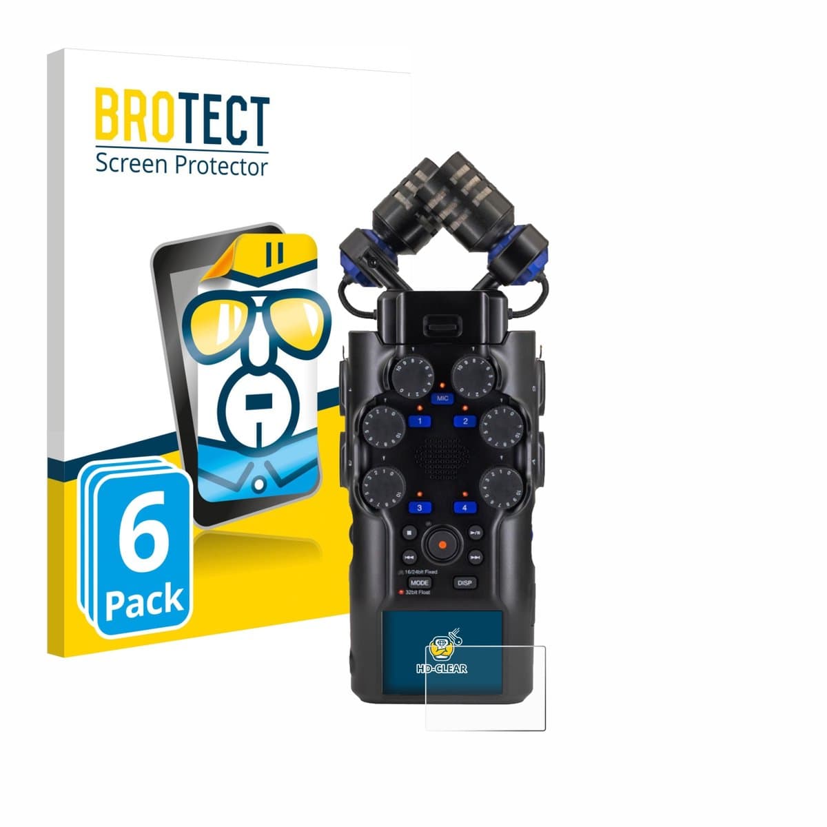 BROTECT - Screenprotector voor Zoom H6 studio - Folie Beschermfolie transparant 6 Stuks
