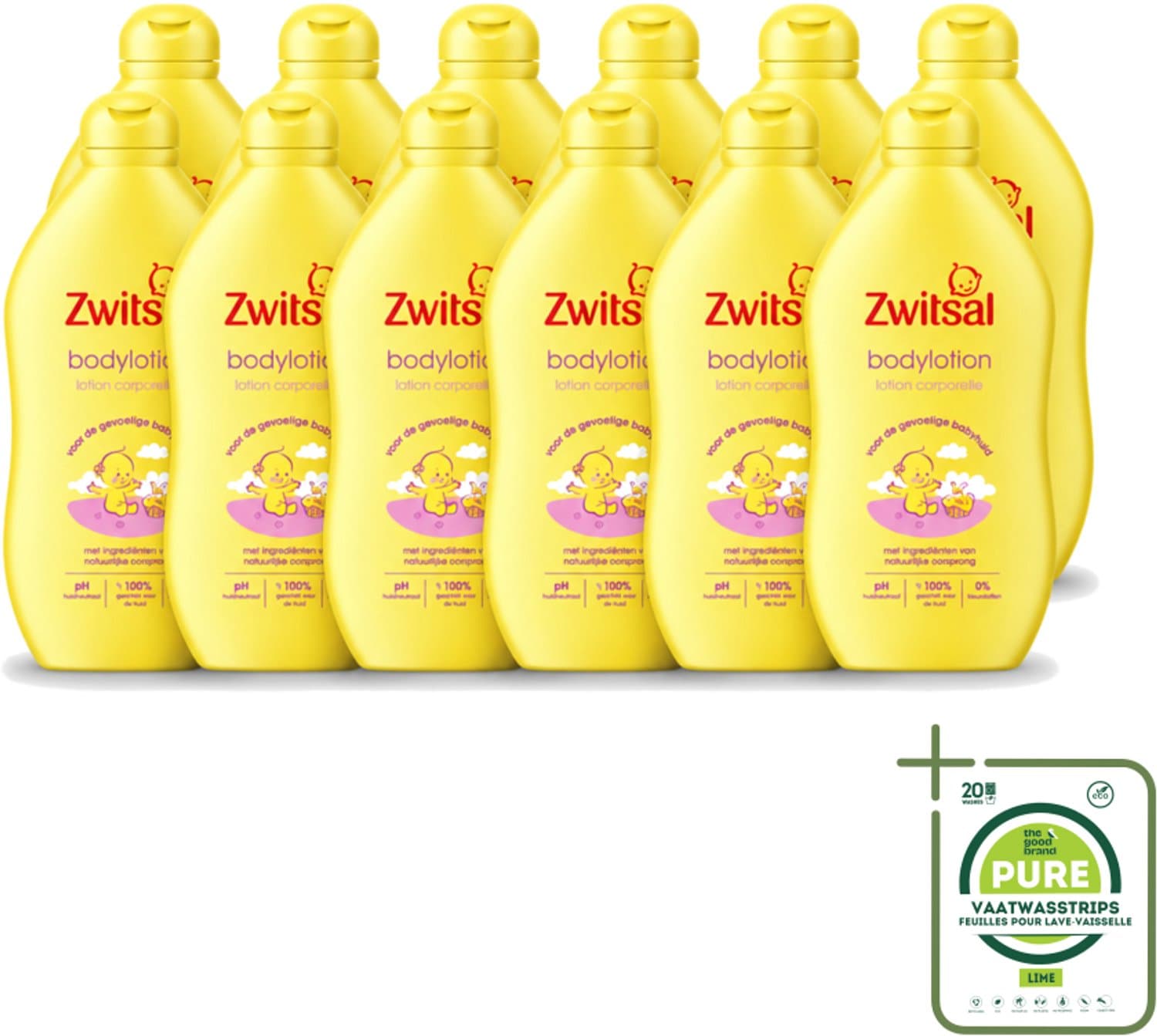 12 x Zwitsal - Babyverzorging - Bodylotion - Extra Verzorgend en Zacht - 400 ml - Grootverpakking - Vaatwasstrips - Babyhuid Verzorging - Zwitsal Bodylotion - Baby Bodylotion - Huid Verzorging - Hydraatatie
