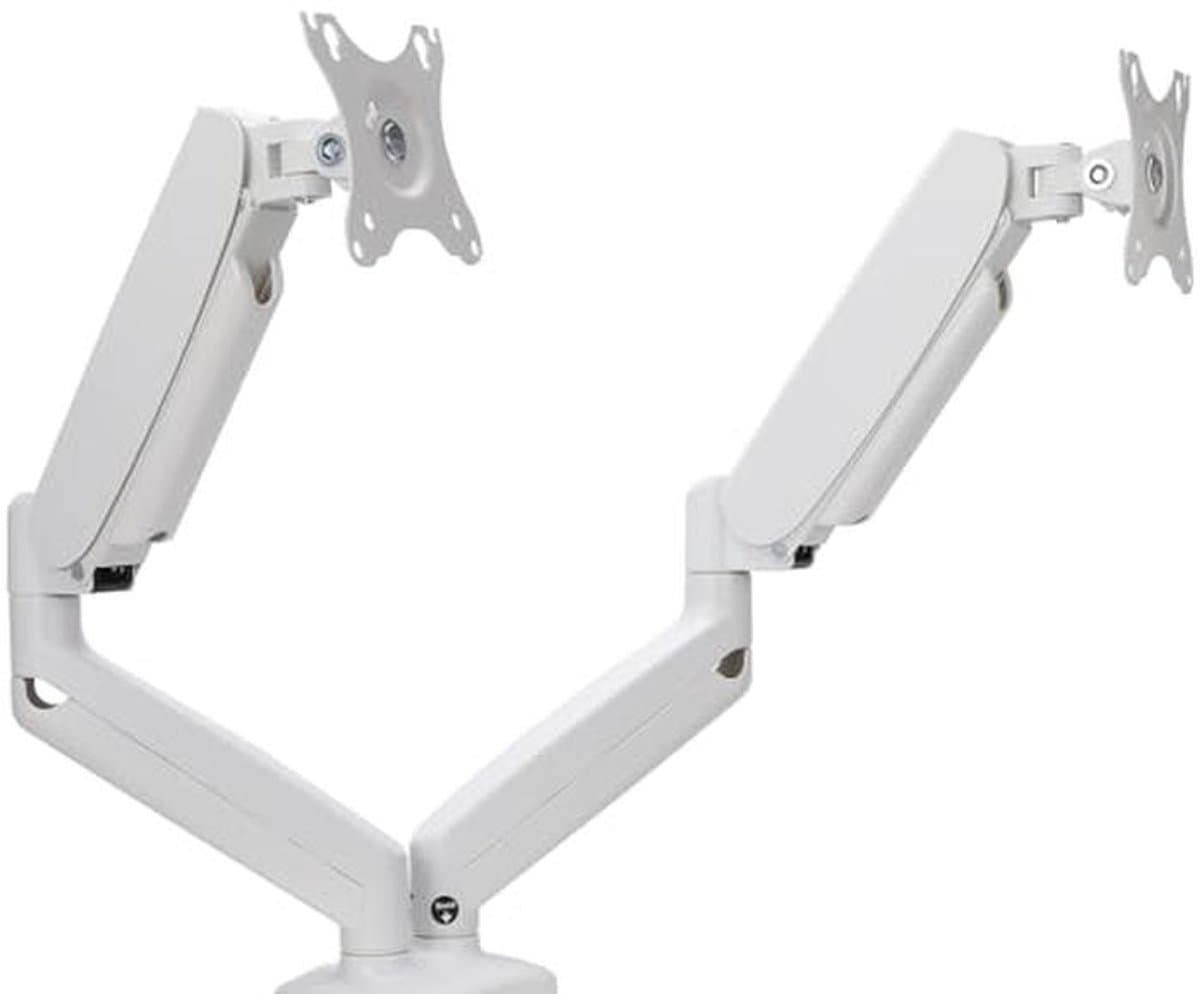 Dubbele monitor bureausteun voor 2 monitoren tot 32 inch - Gasveerarm met klem en VESA 75x75mm & 100x100mm