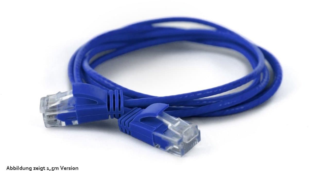 Extra Dunne CAT.6 UTP Patchkabel 10 cm Blauw - Flexibele Netwerkkabel