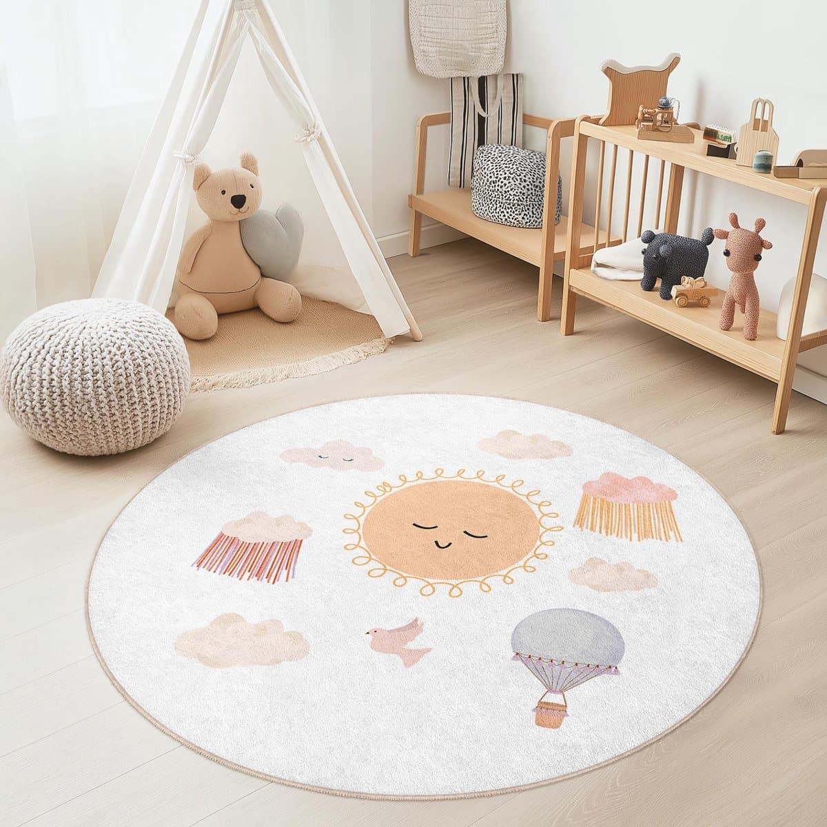 Mila Home - Kindertapijt Rond - Vloerkleed Kinderkamer Tapijt - Speeltapijt - Wasbaar - Antislip - OEKO-TEX Gecertificeerd - 572 3