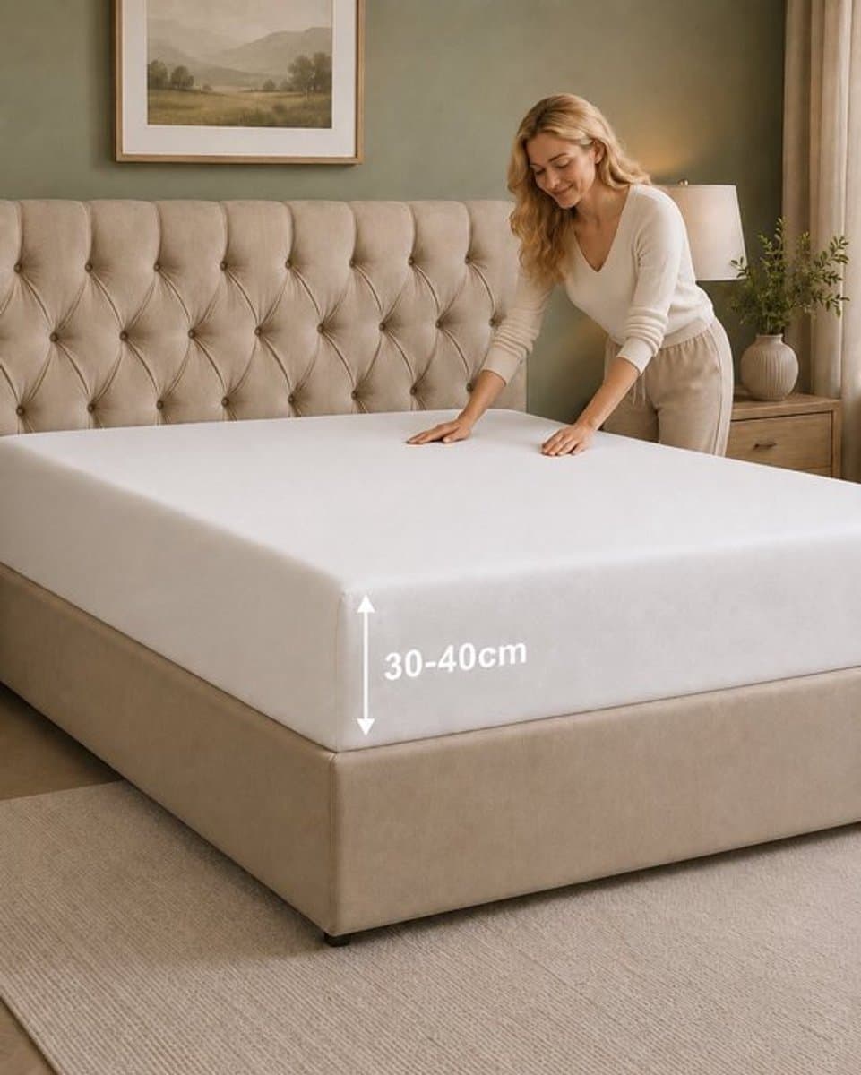Tbeloo Hoeslaken 90x190 cm - 40 cm Diepe Hoek - Geborstelde Microvezel - Lichtgrijs - Geschikt voor Boxspring - Matras tot 40 cm - OEKO-TEX - Krimp- en Kleurvast