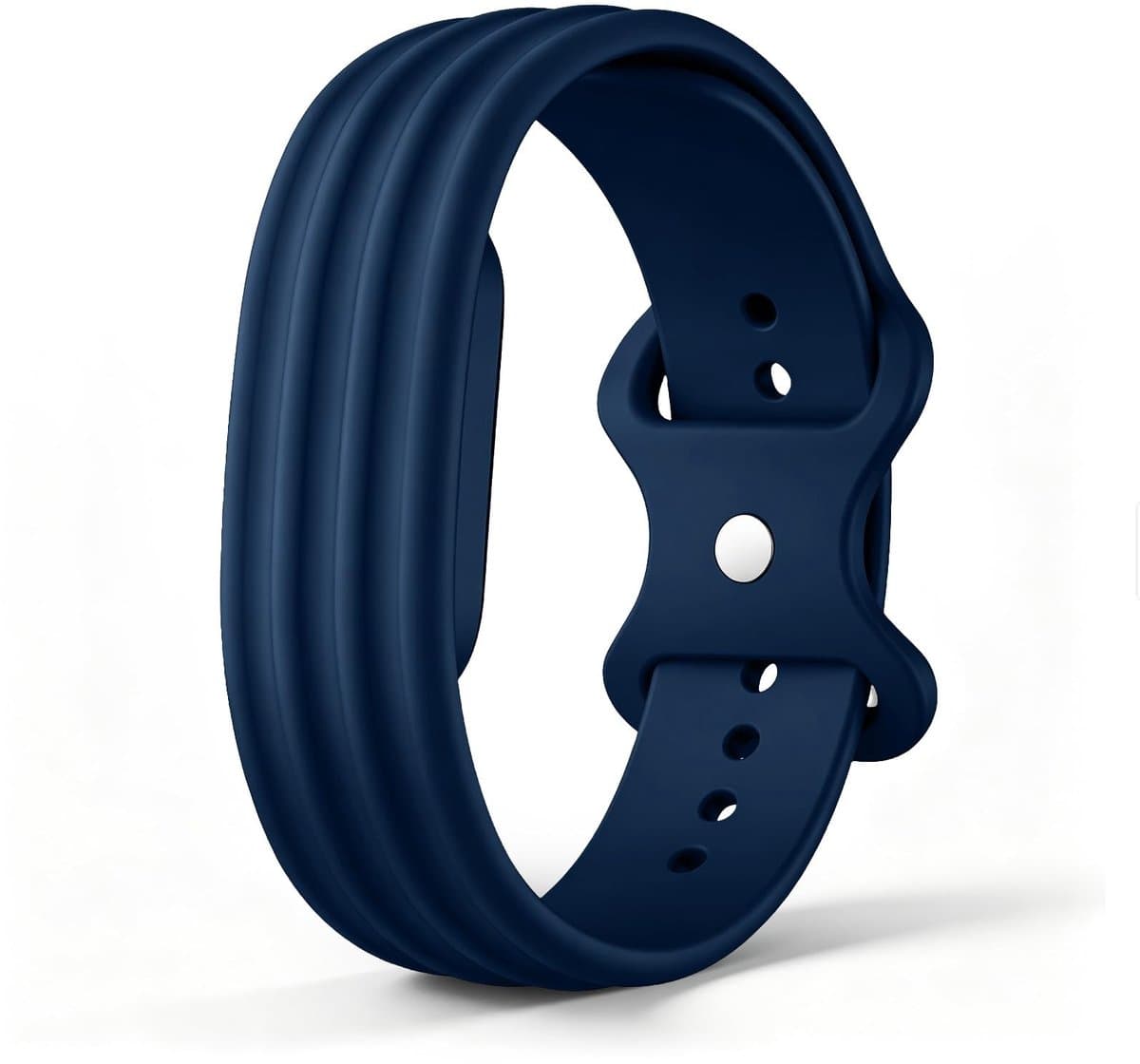 SolidKeus - Siliconen Sportarmband voor Google Fitbit Air, Maat S, Diepblauw