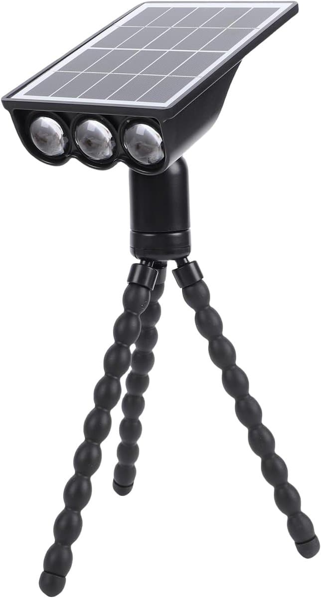 Zonne Tripod Lamp - Flexibele Buitenlamp - Gerichte Verlichting - Octopus Statief Ontwerp - 22 cm - Zwart