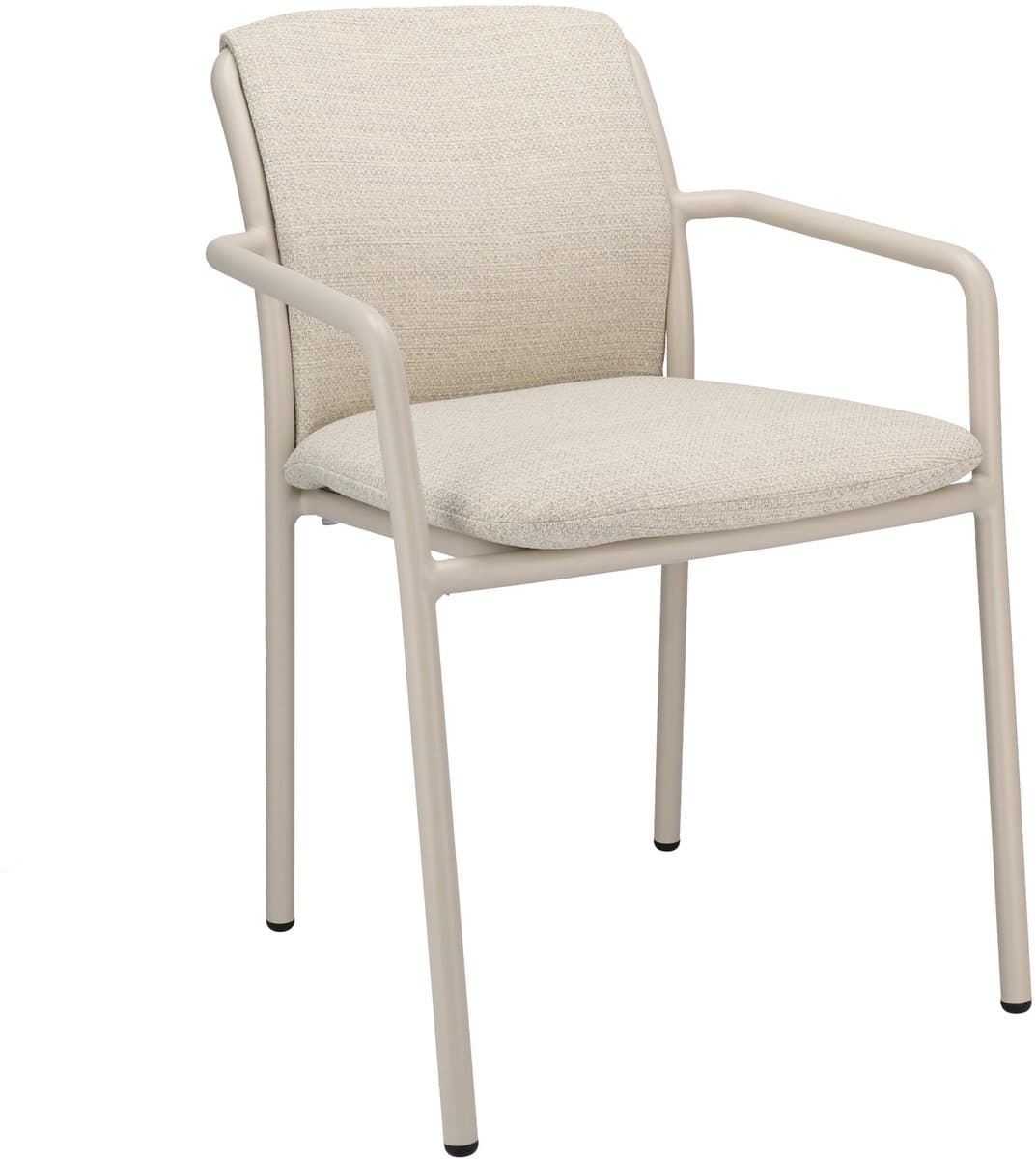 Icon Living - Outdoor Armstoel Flo Olefin Mh-1492 Naturel Aluminium Frame Powder Coated Creme