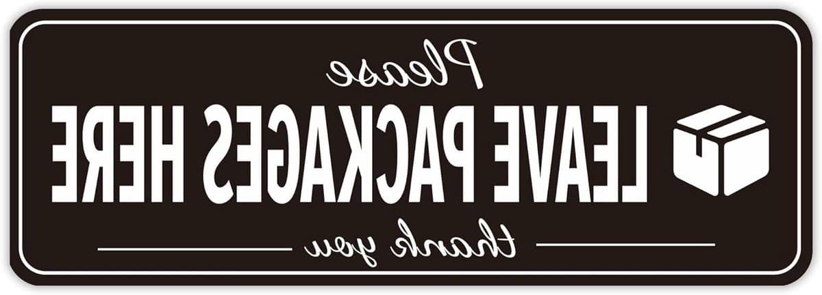 Pakket Teken - Levering Bord - Pakketten Aangeven - Zelfklevend Vinyl - 27 x 9 cm - Zwart