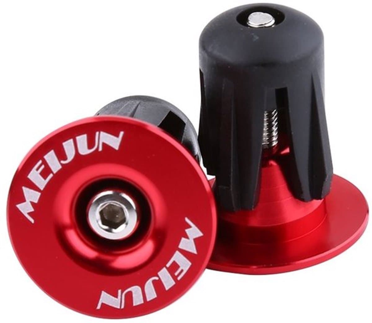 Dailygoody - Fiets Handvatten - Aluminium Handvat Eindkappen - Rood - Buitensport