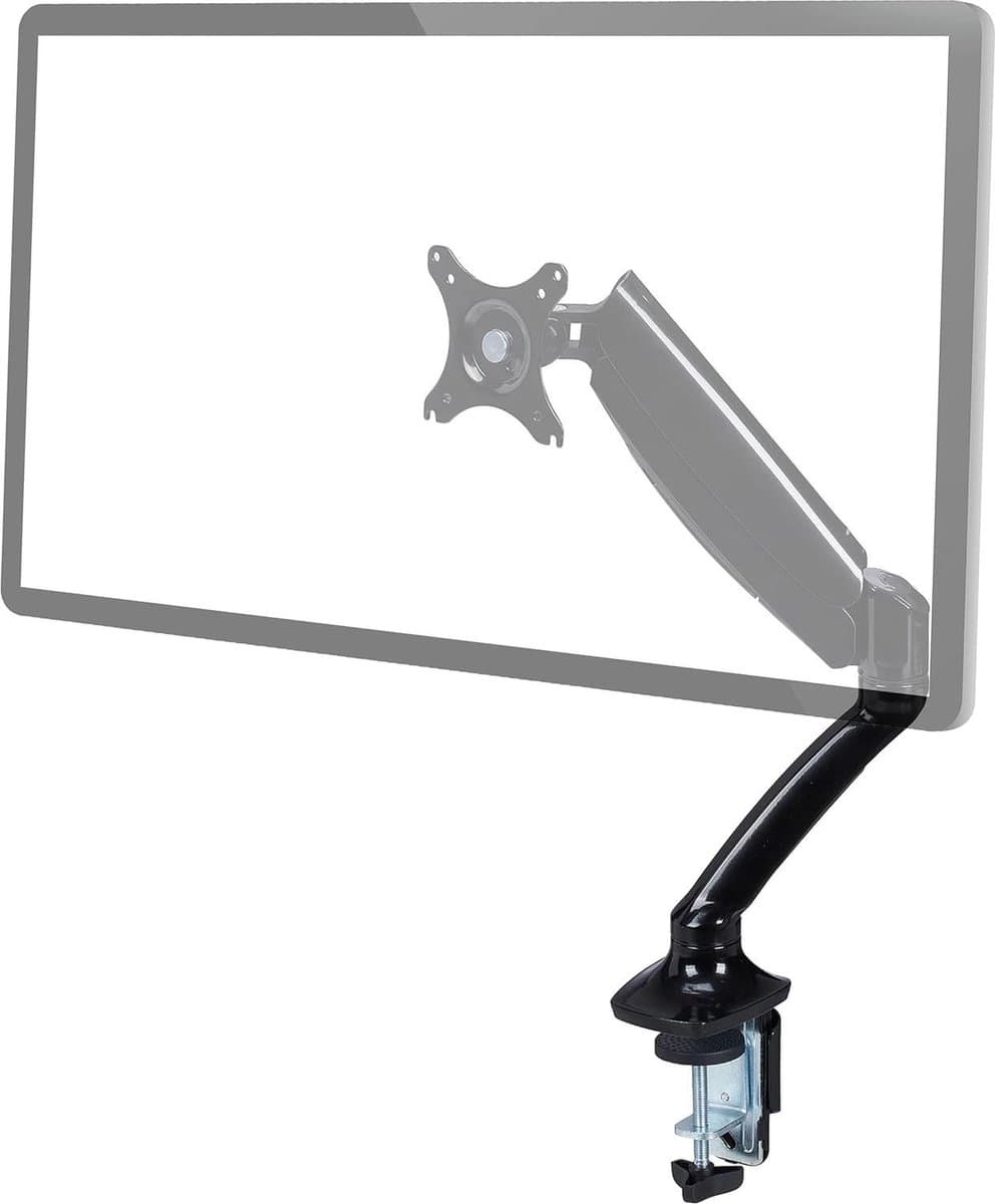 Monitor arm - 1 scherm hoogte verstelbaar draaibaar kantelbaar - 17-27 inch VESA 75/100 - zwart