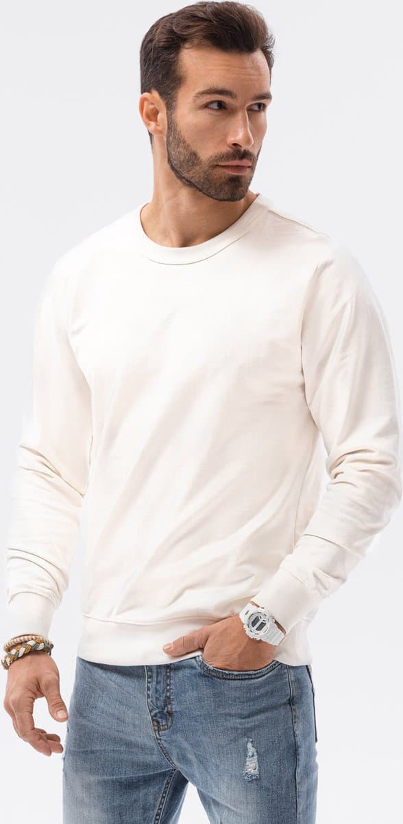 Ombre - Heren Sweater - Creme - Zachte Stof - Ronde Hals