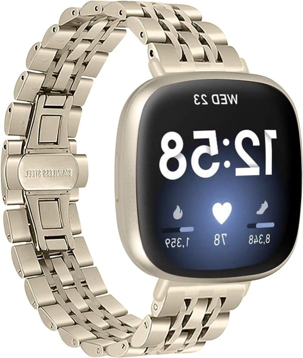 Smartwatch Band - Polsband Horloge - Dagelijks Gebruik - Verstelbaar Metaal - Universeel - Champagne Goud