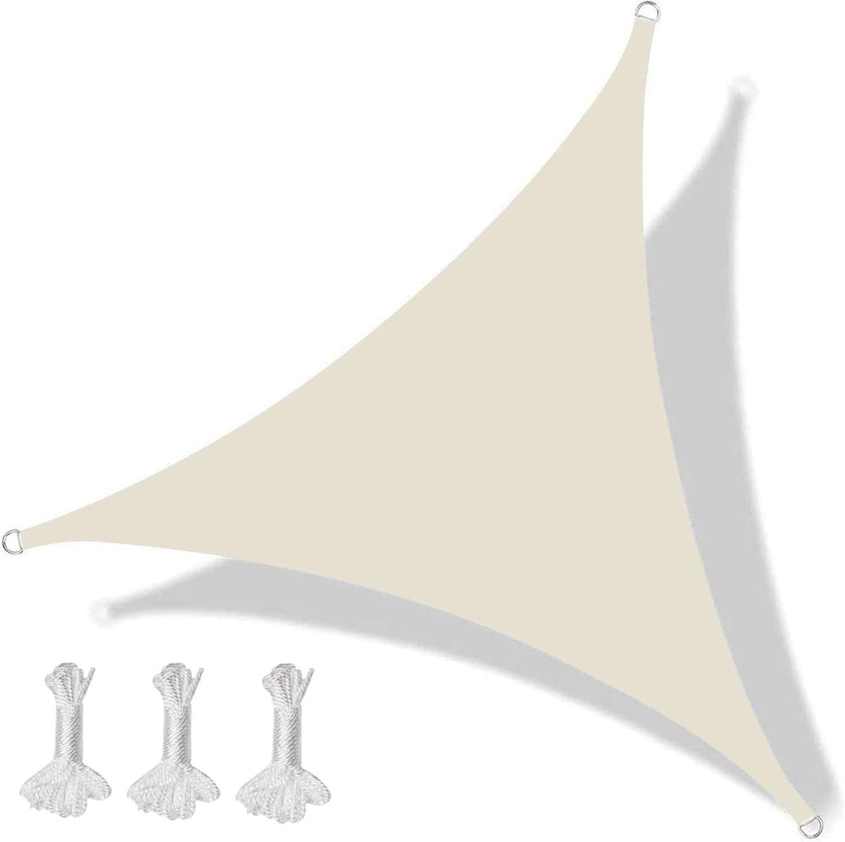 Schaduwzeil Driehoek - Zonnedoek Terras - Buiten Ontspannen - Waterdicht Materiaal - 2.5 x 2.5 x 2.5m - Beige