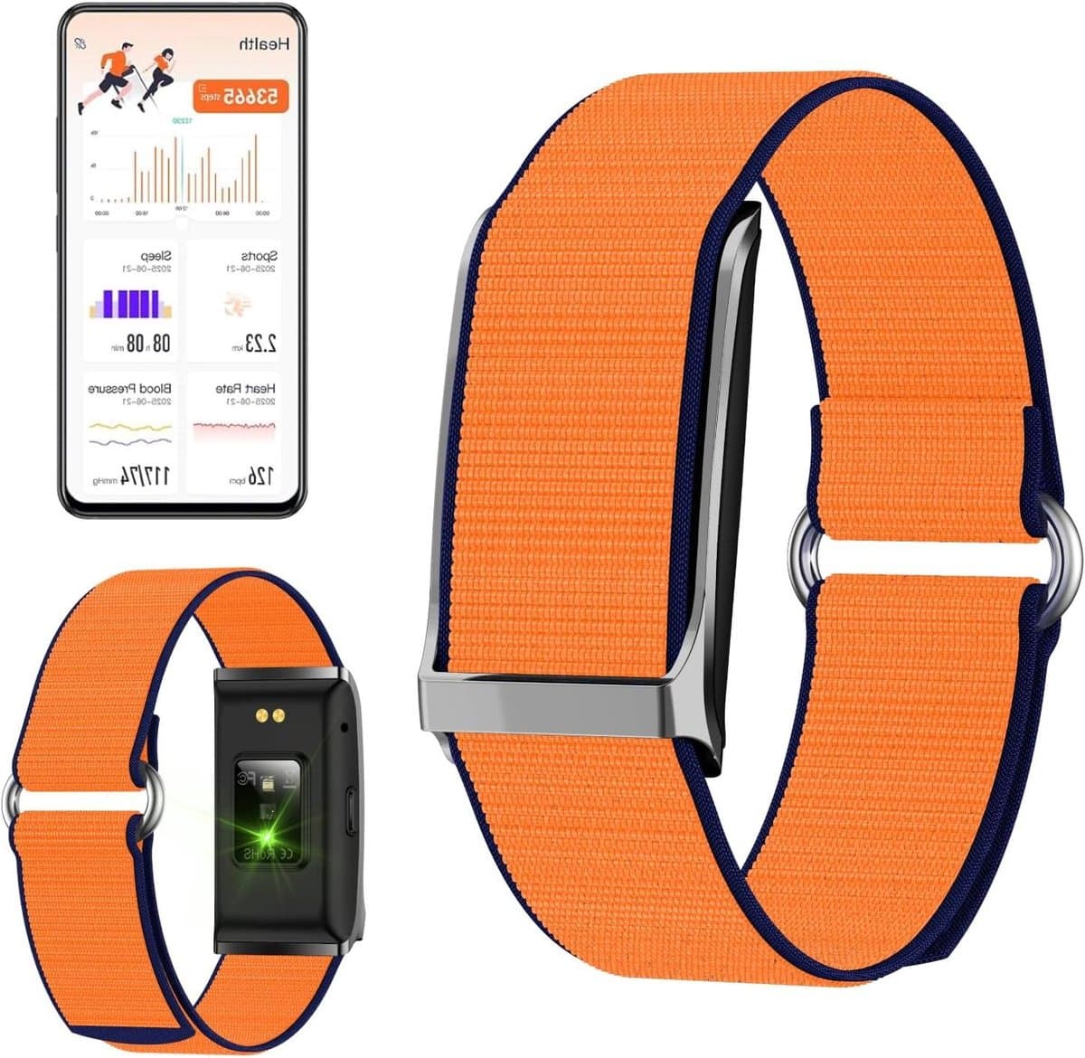 Slimme Armband - Fitness Tracker - Gezondheid Bijhouden - 127 Sportmodi - 10m Waterdicht - Oranje