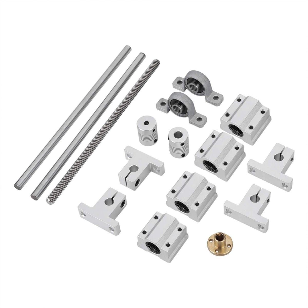 Dailygoods - 200mm T8 Draadspindel Kit - 3D Printer Onderdelen - Hoogwaardige Draadstangen - Inclusief Moeren en Lagers - Voor Precisie Toepassingen -...
