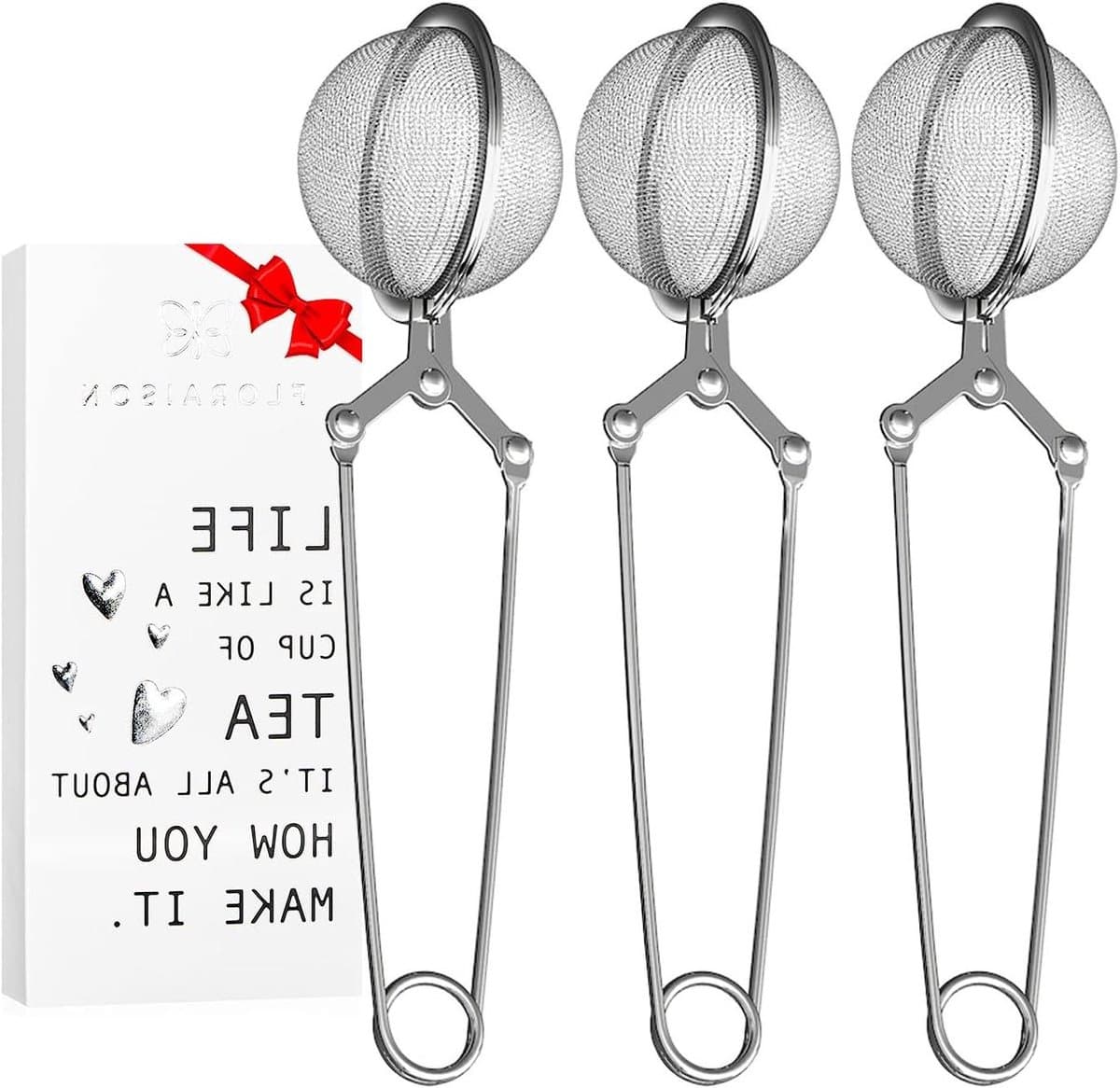 Theezeef 3 Pack - Thee Ei Infuser - Losse Thee Zetten - Met Handvat - Fijn Mesh - Roestvrij Staal