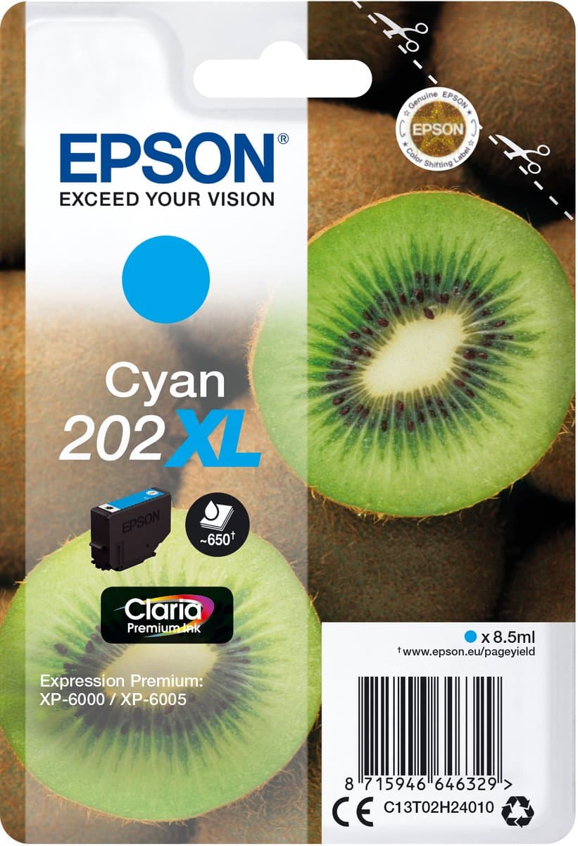 Epson Kiwi 202XL Claria Premium cyaan inkt enkelverpakking