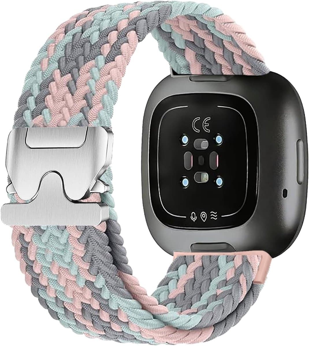 Unisex Sport Horlogeband van Geweven Nylon voor Fitbit Versa 3, Versa 4 en Sense 2, Snelle Bevestiging en Comfortabel Draagcomfort