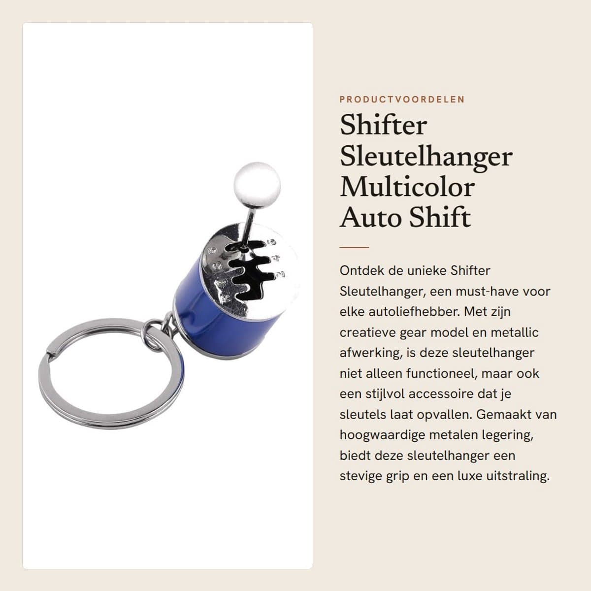 Dailygoods- Sleutelhanger Creatief Auto Shifter Design - Metalen Legering - Multicolor - 10,3 x 4,1 x 2,2 cm - Lichtgewicht - 30g - Autosleutelhanger