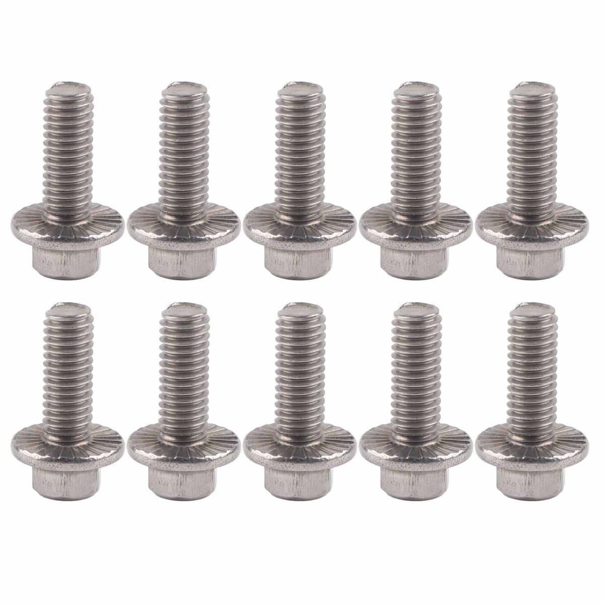 Dailygoods- Bout M6 - 10st RVS - Hoge Treksterkte - Flens - Schroeven - Hex Hoofd - 35mm Lengte - Schroef