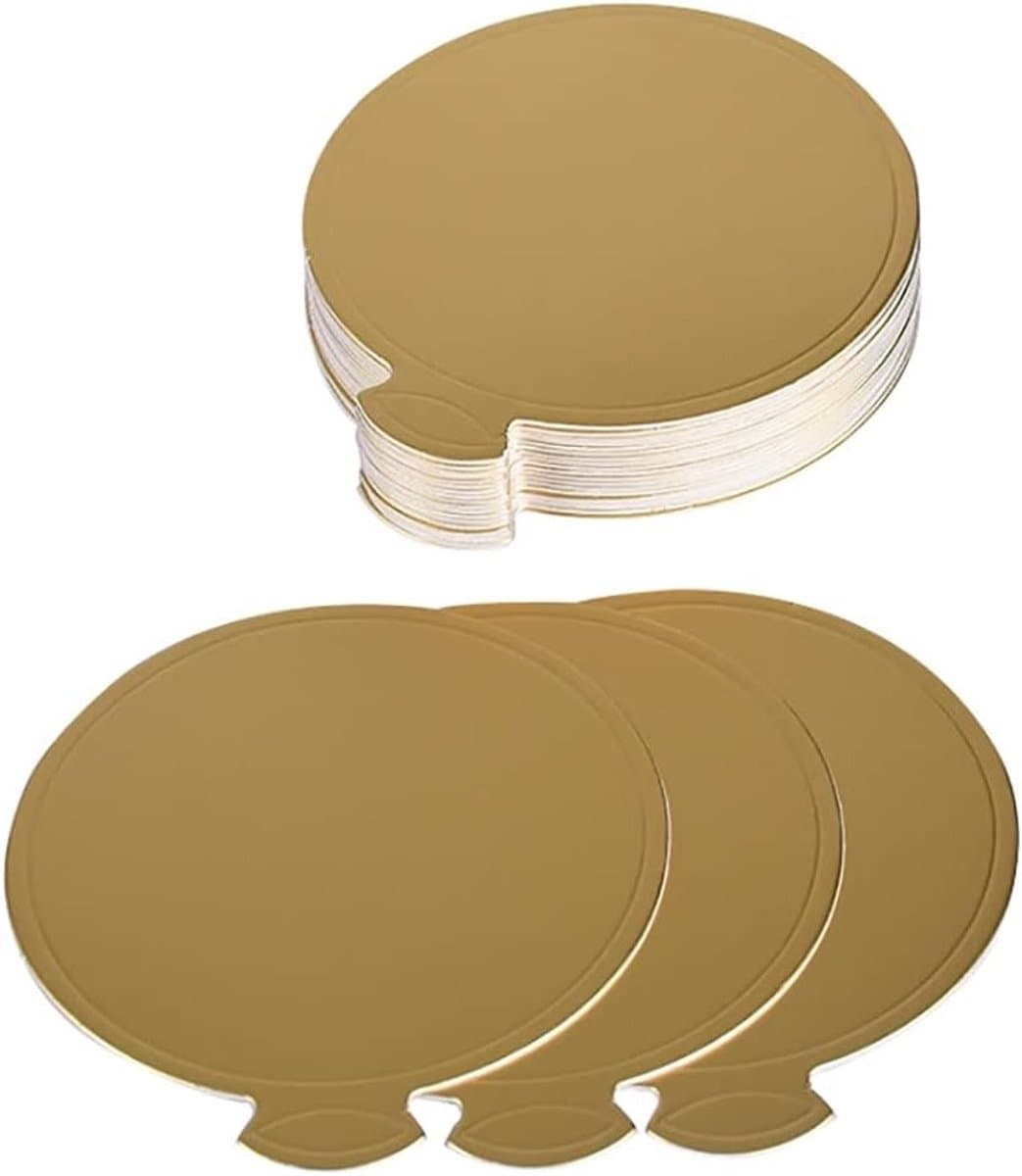 Ronde Mini Taartschalen Goud, Set van 100, 9 cm Diameter, Perfect voor Taarten, Cupcakes en Muffins bij Feesten en Bakactiviteiten
