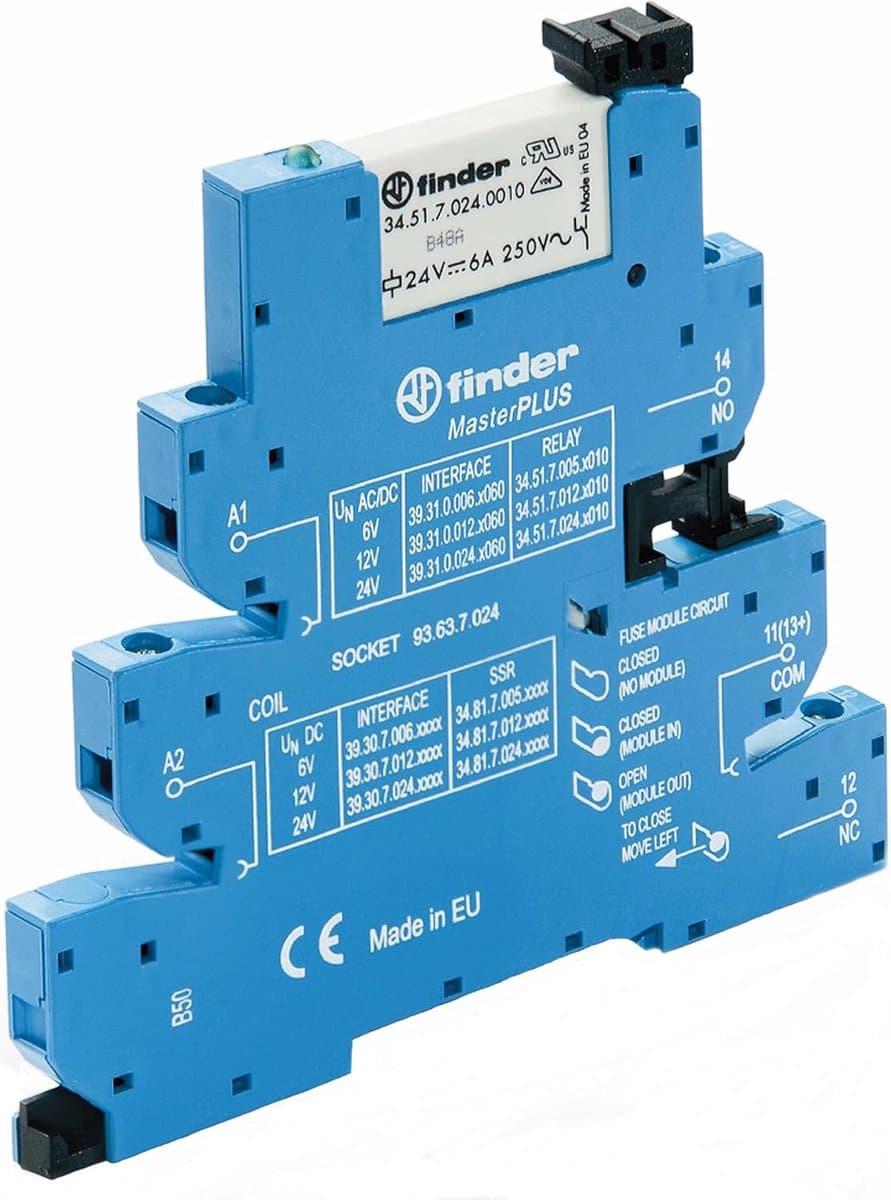 Interface met relais - Schakelmodule besturing - Industriële automatisering - AC 125V spanning - Serie 39