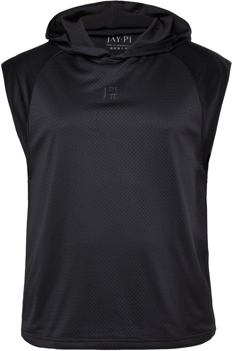 JAY-PI - Heren - hoodie fitness Buik-Fit mesh capuchon QuickDry tot 7XL - Zwart - Maat 7XL
