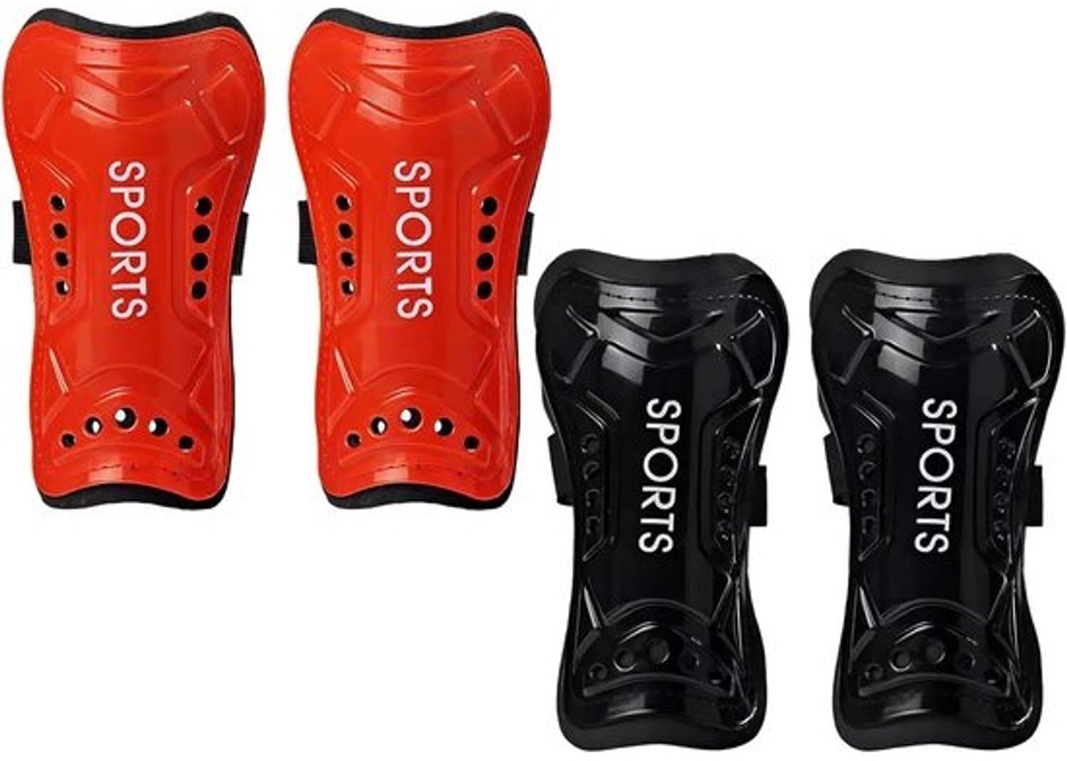 Set van 2 paar kinderscheenbeschermers - voor voetbal en sport - Lichtgewicht en ademend