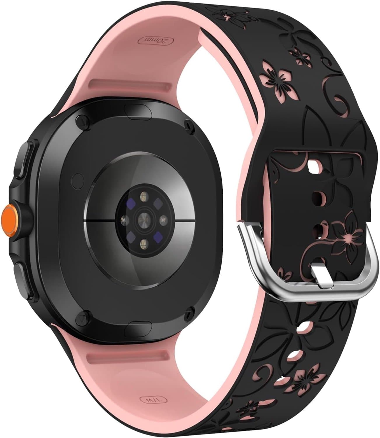 Sportband voor Samsung Galaxy Watch 8 40 mm/44 mm/8 Classic 46 mm - Floral Gravure - Zacht Silicoon - Luxento
