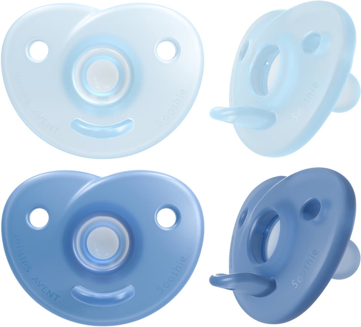 Philips Avent Soothie Hart - 0-6 Maanden - 2 Stuks - Plant-based - Blauw - SCF099/21