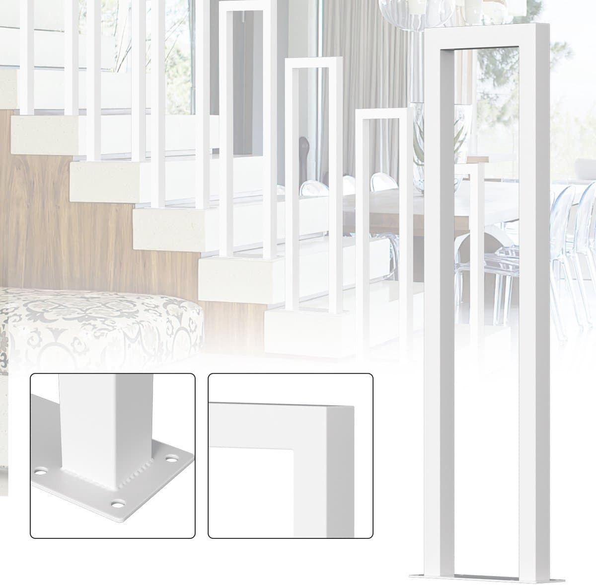 Leuning 85cm Ijzer Leuning Buiten & Binnen Trap Leuning Trap Balkon Balustrade Wit