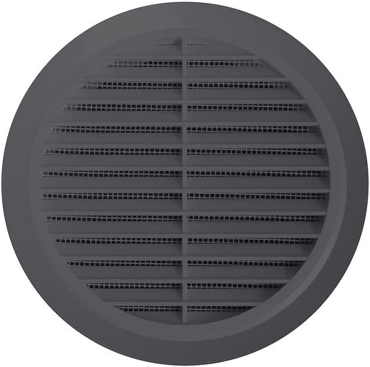 Ventilatierooster Ø 100 mm - Grafiet Grijs Rond Luchtrooster met Insectennet