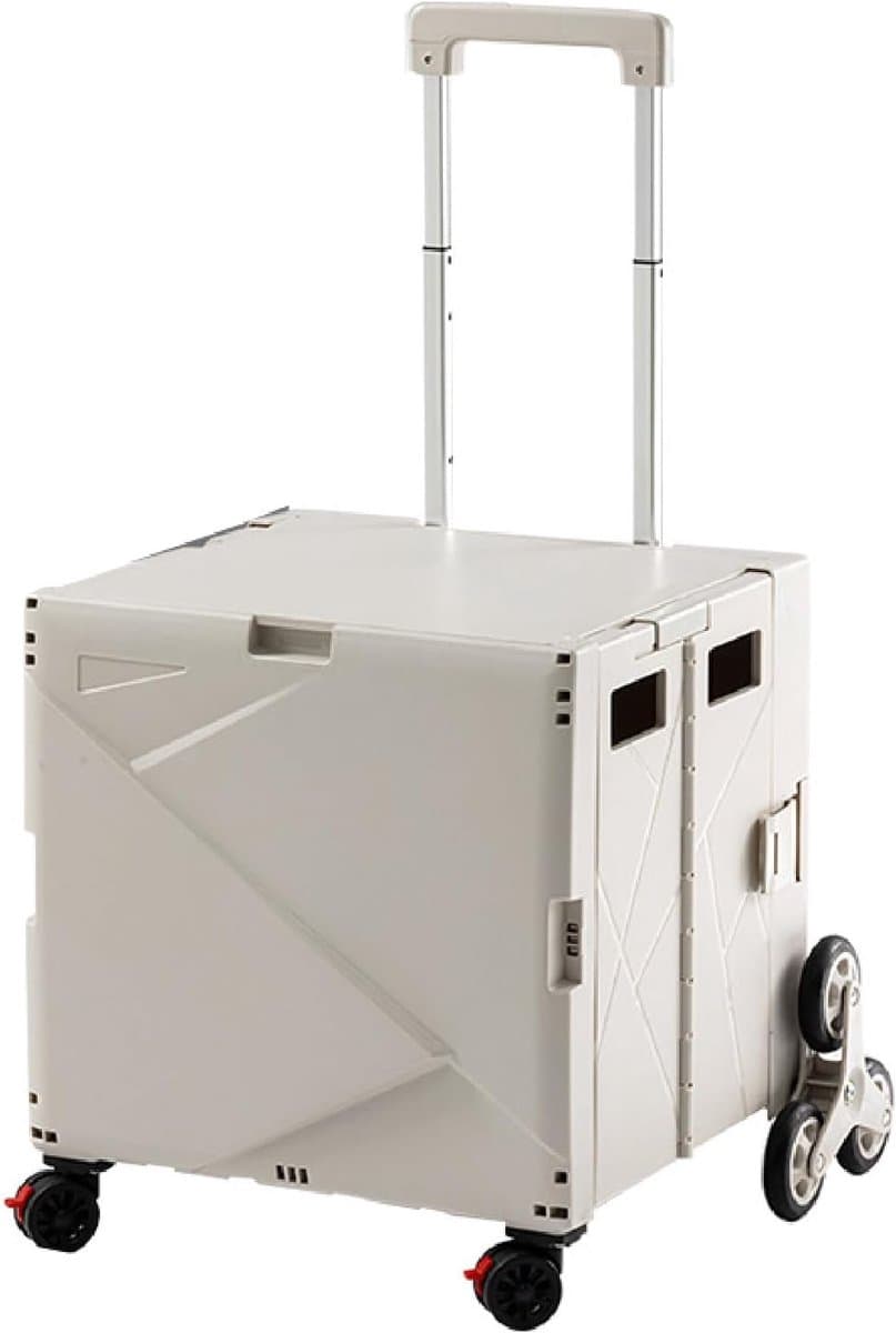 Opvouwbare boodschappentrolley - Draagbare kar - Comfortabel transport - Trapklimwielen ontwerp - 70L capaciteit - Grijs