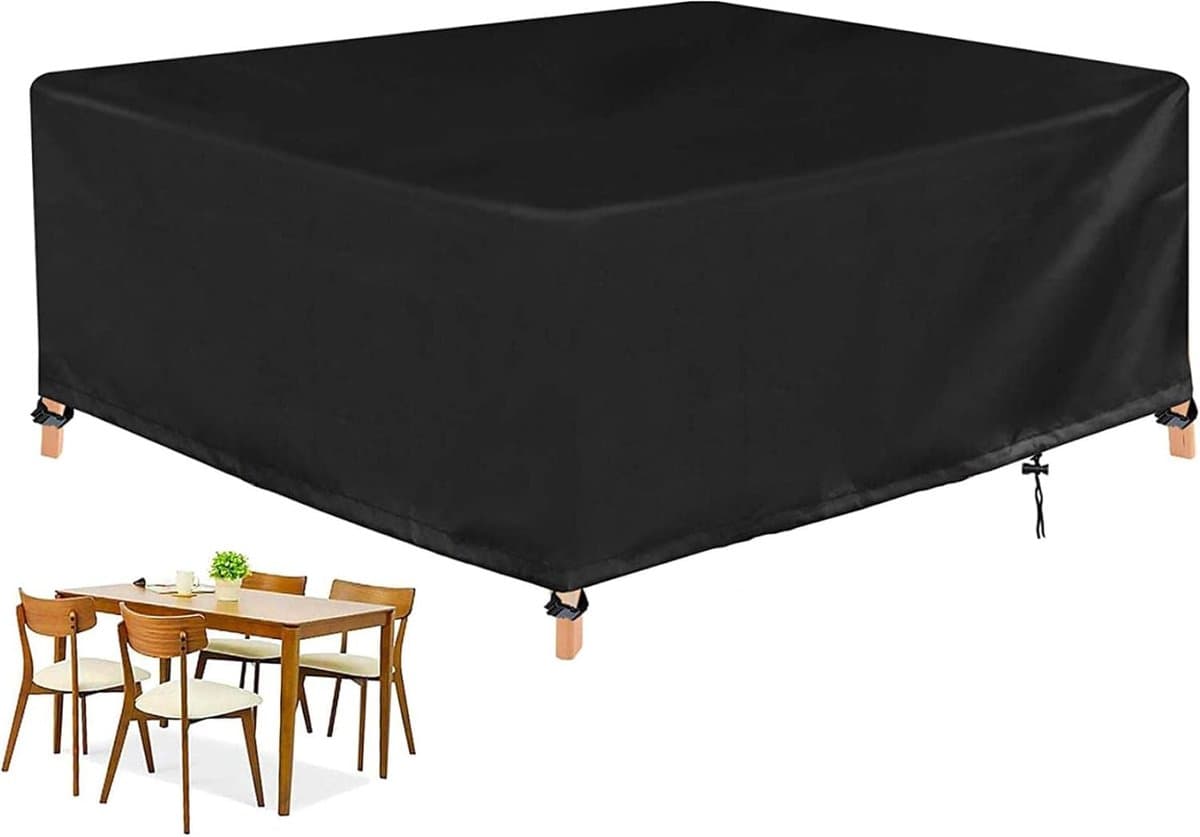 Terrasbankhoes - Buitenbankhoes Bankbeschermhoes - Meubels Beschermen - Waterdicht Scheurbestendig UV-bestendig - 320 x 100 x 75 cm - Zwart