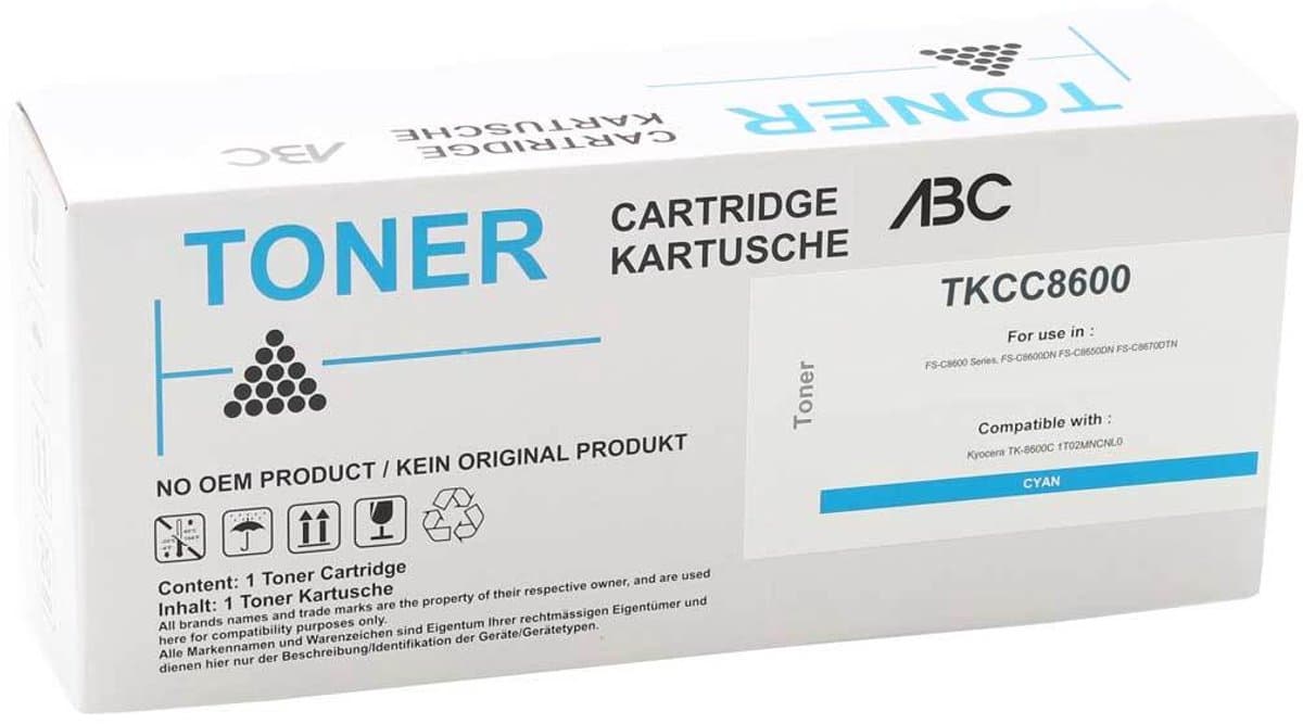 ABC huismerk toner geschikt voor Kyocera TK-8600 cyan voor FSC8600 Series FSC8600DN FSC8650DN FSC8670DTN