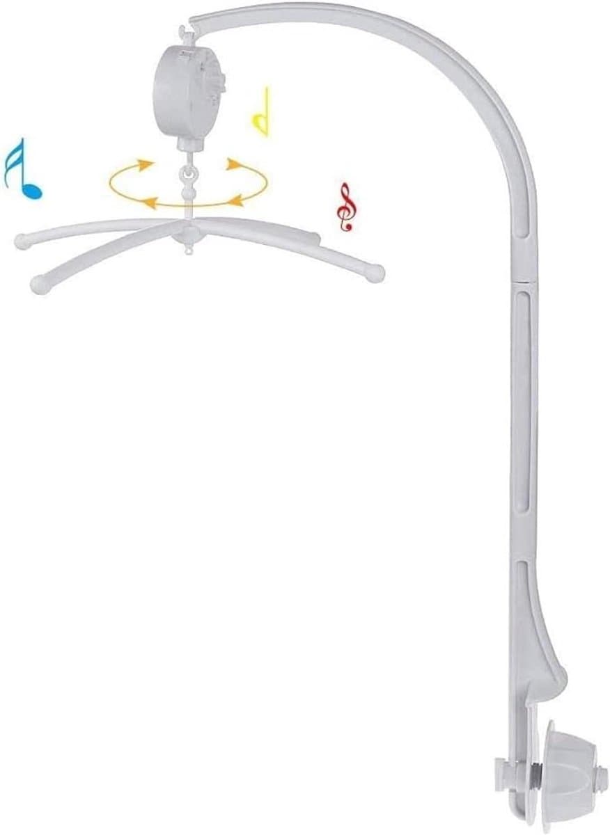 Baby Muziekdoos - Bed Mobiel - Babykamer Decoratie - Opwindbaar Geen Batterijen - 66 cm Hoog - Wit
