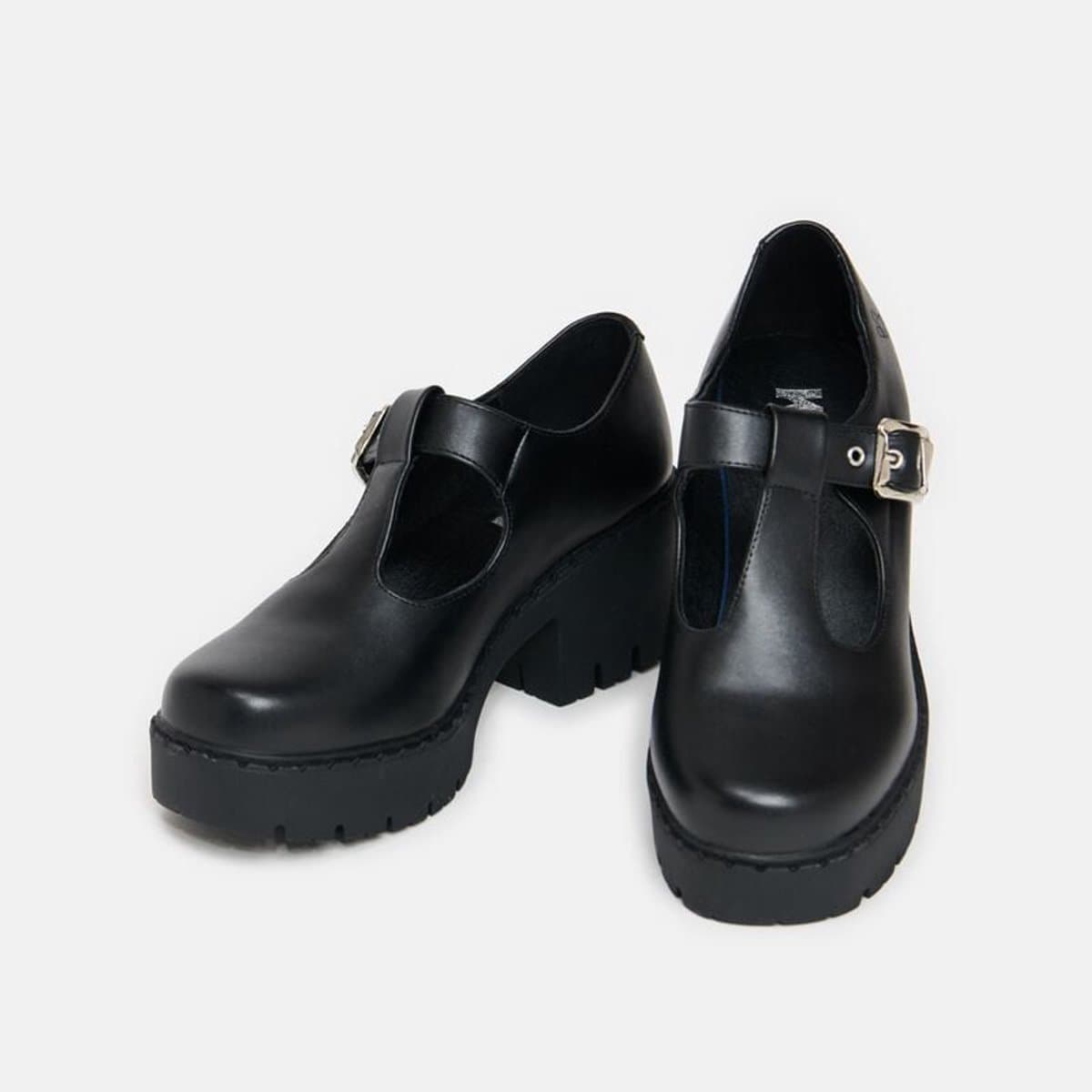 KOI Kazuki Switch Mary Janes Hoge hak zwart PVC -