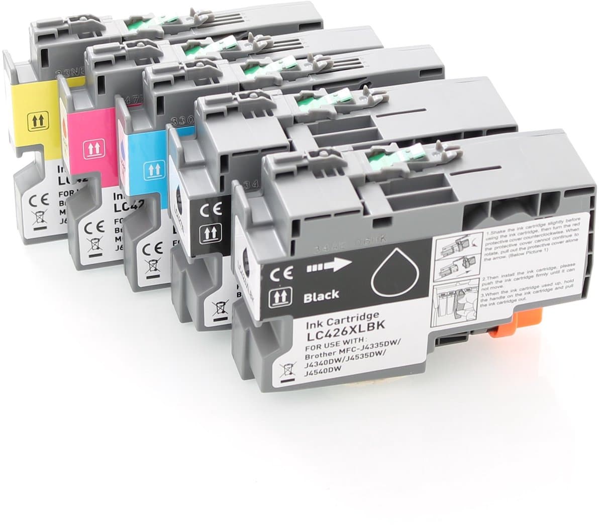 ABC huismerk set 5x inkt cartridge geschikt voor Brother LC426XL geschikt voor MFC-J4335DW MFC-J4340DW MFC-J4535DW MFC-J4540DW
