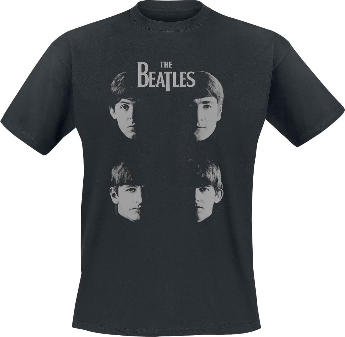 Beatles Shadow Faces Heren T-shirt - zwart - M