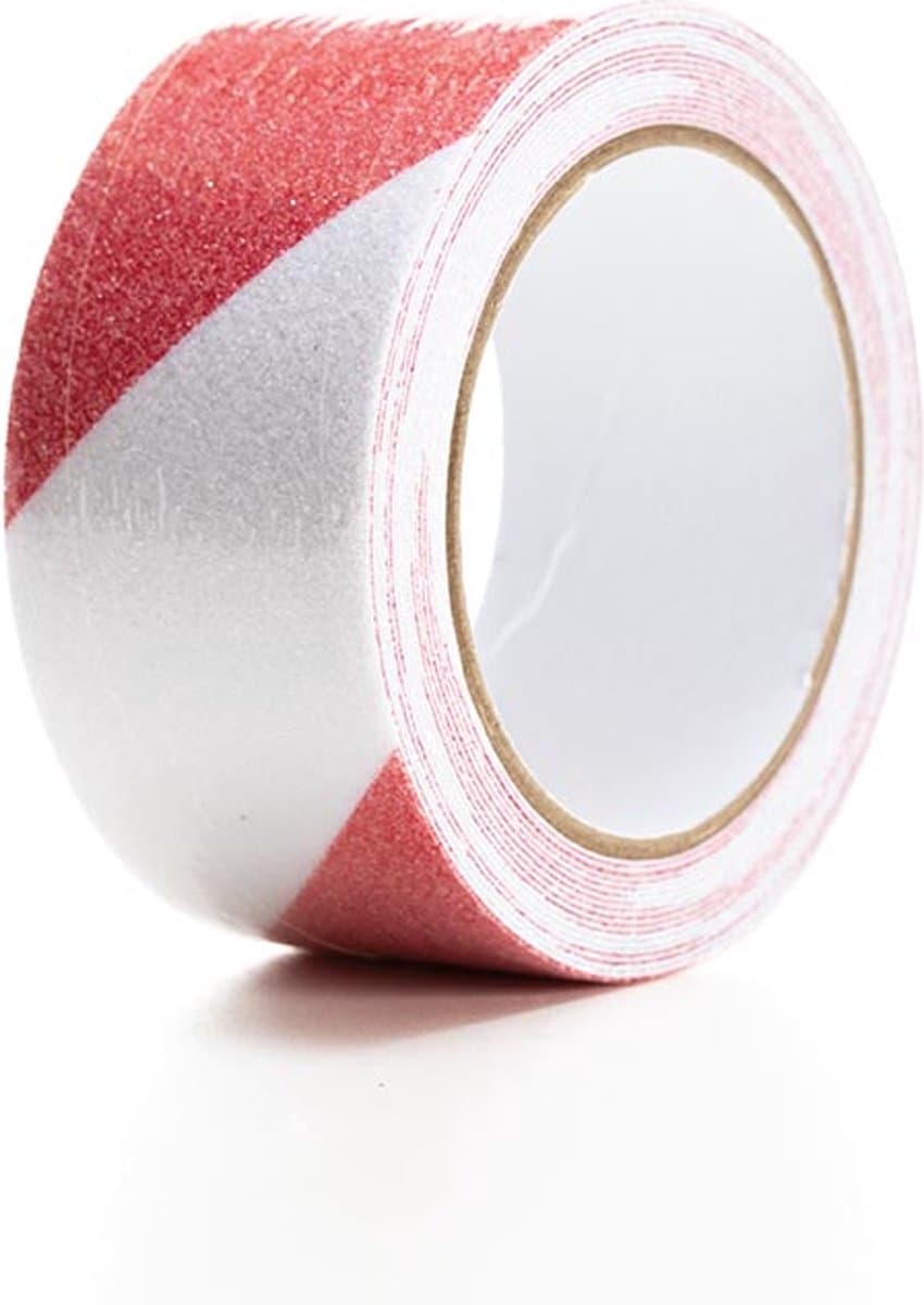 Perel Antisliptape 5 m x 5 cm, voor binnen en buiten, rood/wit