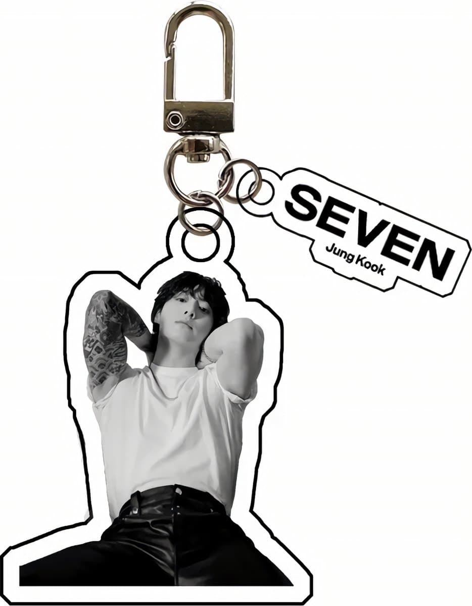Kpop BTS BB JUNG KOOK SEVEN Plastic Acrylic Keychain variant 1 [Sleutelhanger]