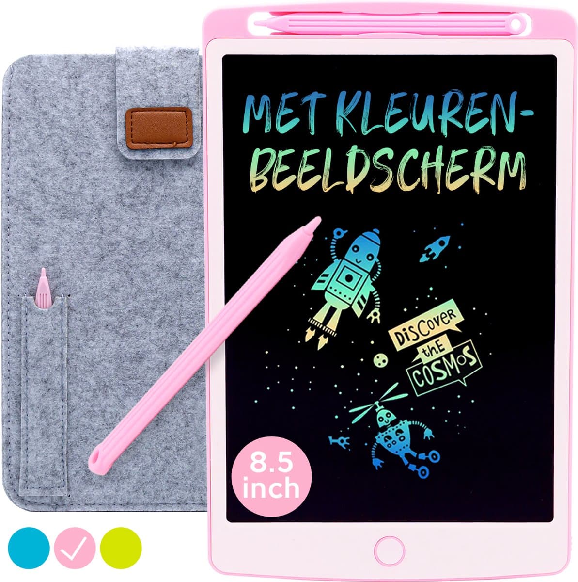 LCD Tekentablet Kinderen "Roze" 8.5 inch - Kinderspeelgoed 3 Jaar - 5 Jaar - 6 Jaar - Kado - Cadeau - Educatief Speelgoed 4 Jaar - Cadeautjes Meisjes - Speelgoed 3 Jaar - Kids Tablet - Speelgoed Voor Onderweg - Kleine Cadeautjes