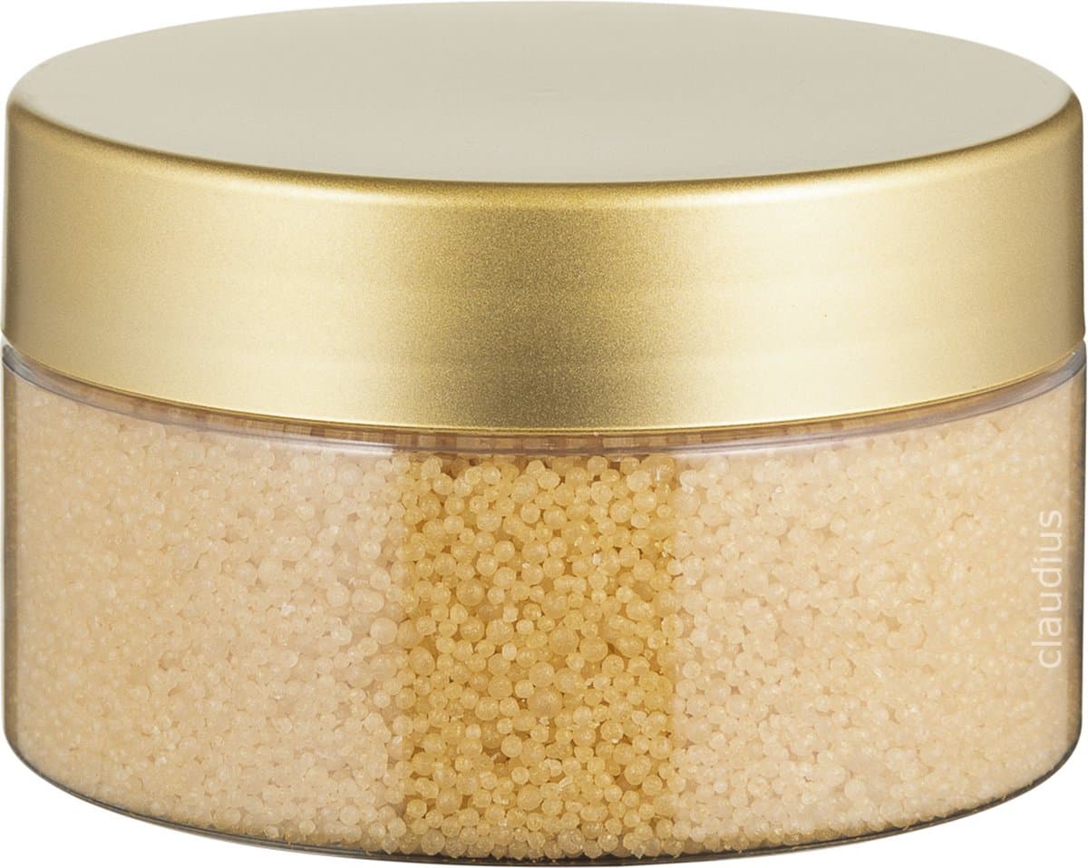 Badkaviaar Zen Moment - 200 gram - Transparante pot met Luxe gouden deksel - bad parels voor in bad