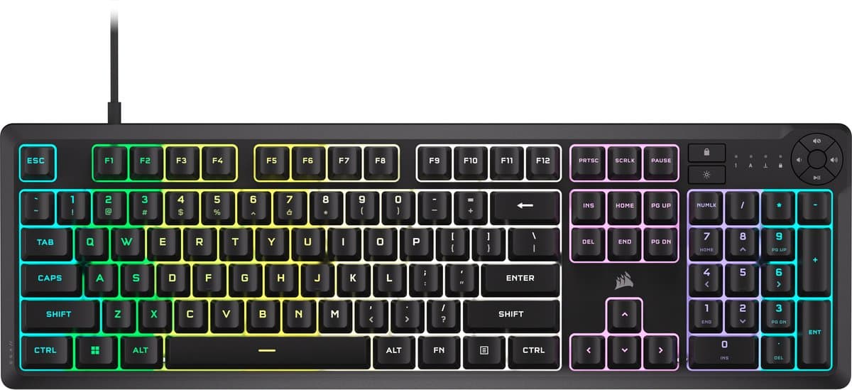 Corsair K55 Core Gaming Keyboard - Membraan - RGB - US Qwerty - Zwart