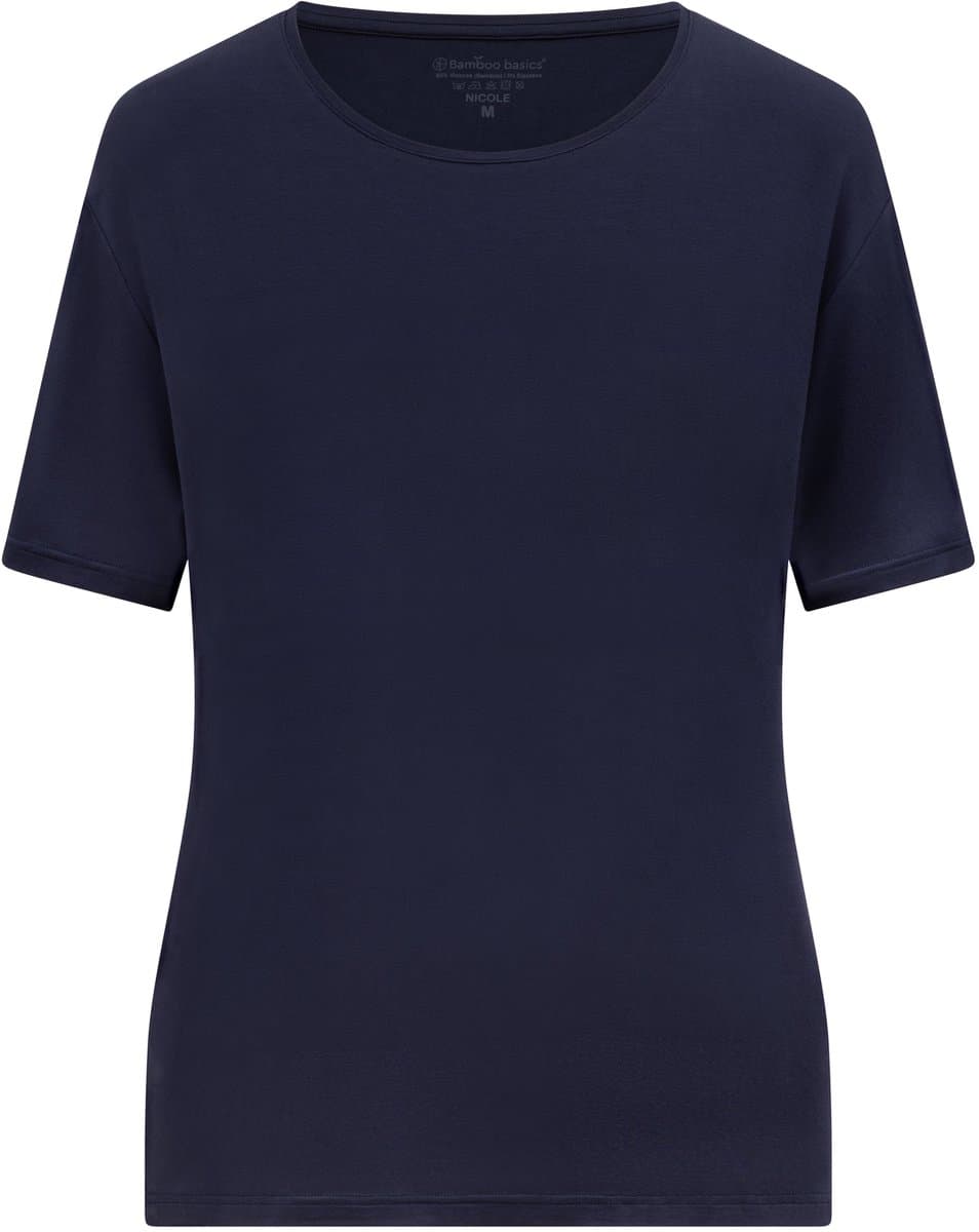Comfortabel & Zijdezacht Bamboo Basics Pyjama set korte mouw Nicole - Navy - L