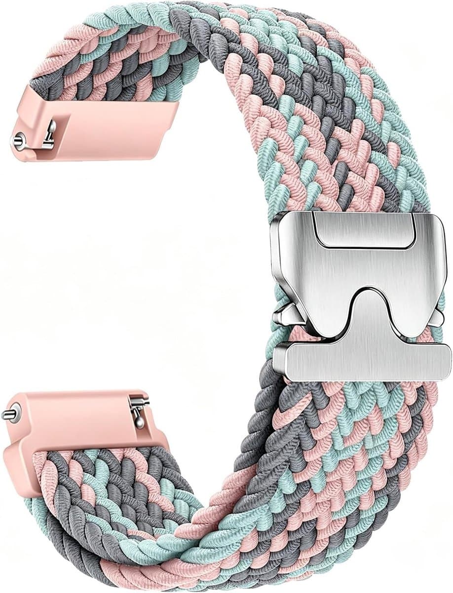 Woven Nylon Horlogeband 18mm 19mm 20mm 22mm voor Garmin Galaxy Amazfit Huawei, Unisex Snelsluiting Parachute Buckle Vervangband voor Sport en Vrije Tijd