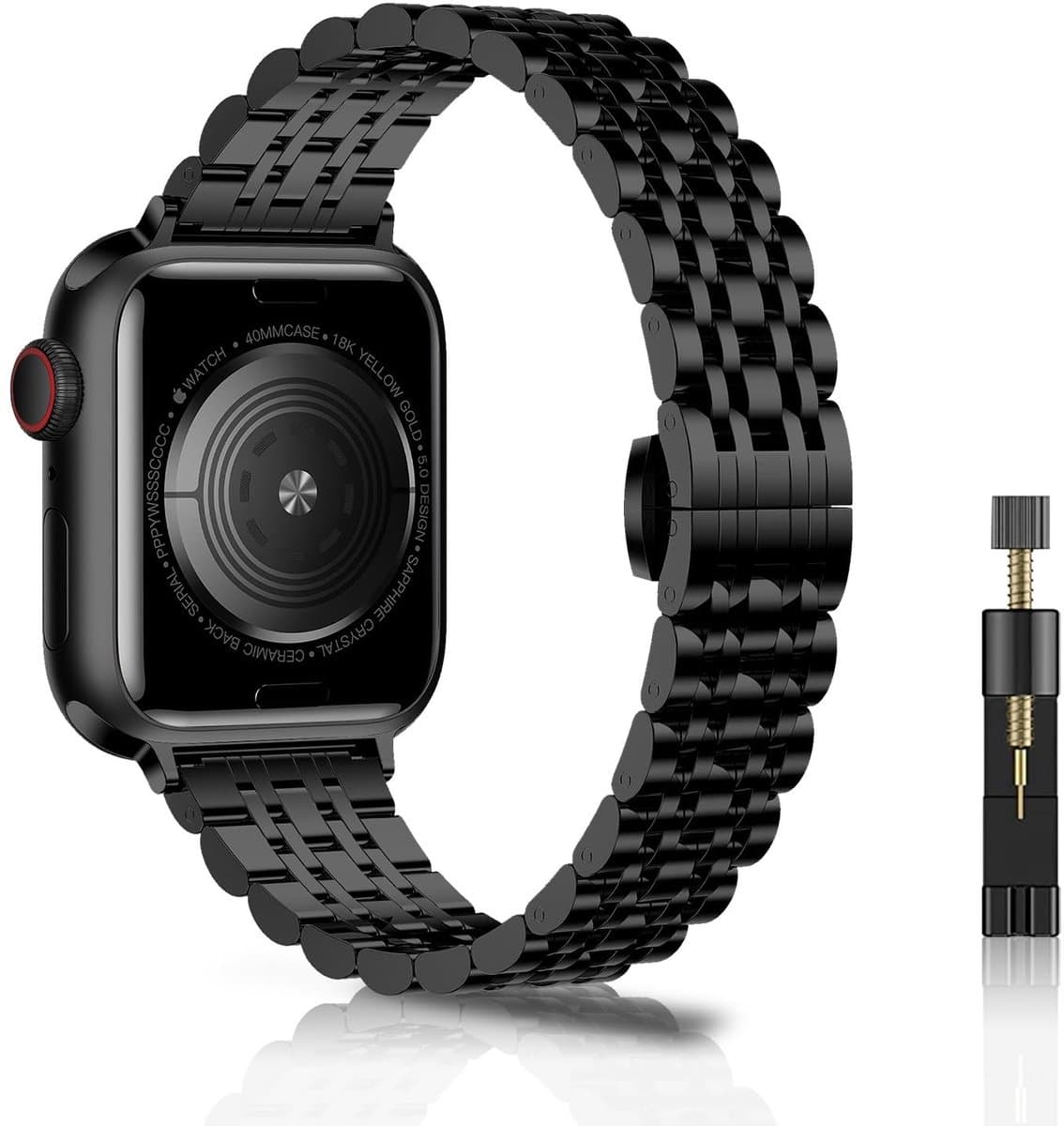 SolidKeus - Slanke Metalen Armband voor Apple Watch 38 mm tot 49 mm