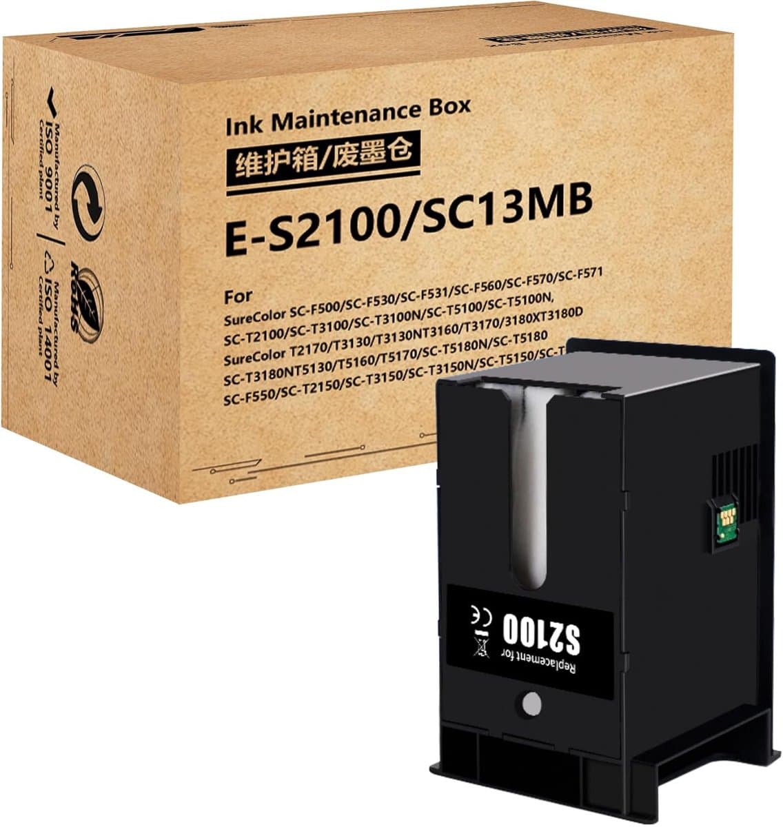 Onderhoudsbox - Service Box - Printer Onderhoud - Met Nieuwe Chip - 200 Grams - Zwart