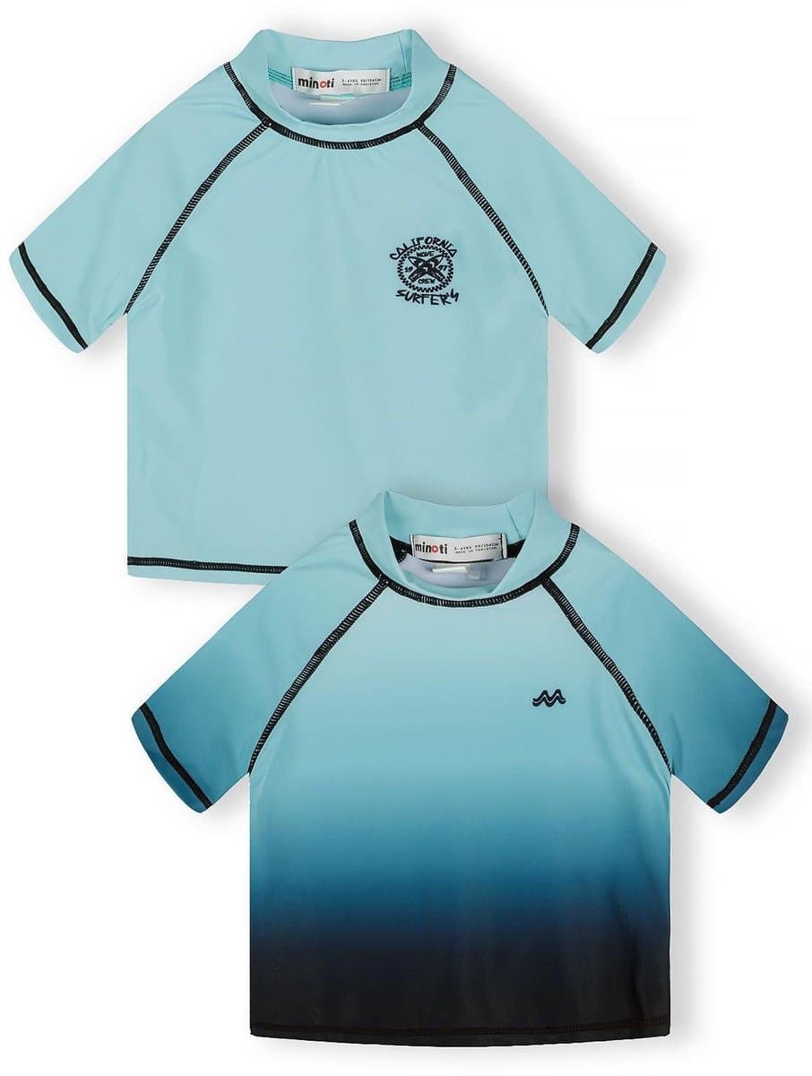 Minoti UV shirt jongens 2-pack UPF 50+ blauw - korte mouw - uv-werend